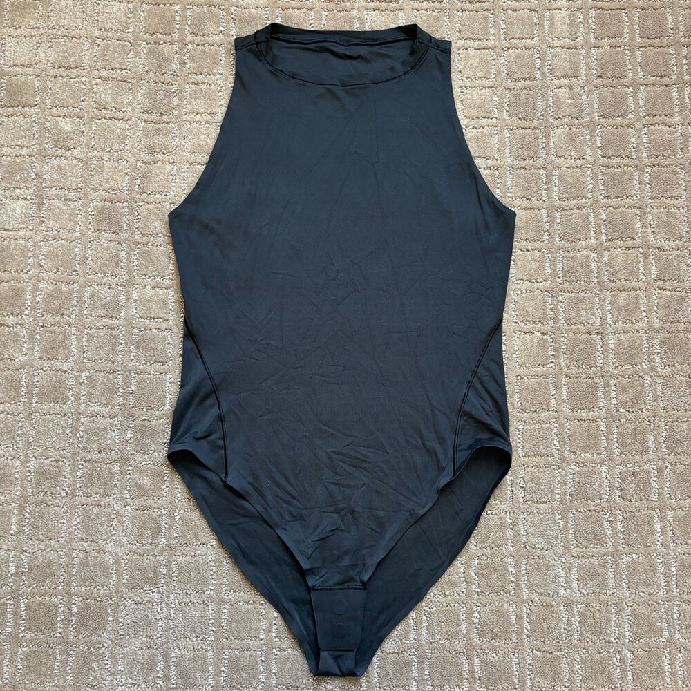 Lululemon Wundermost Ultra-Soft Bodysuit Women's S Black High Neck Sleeveless
